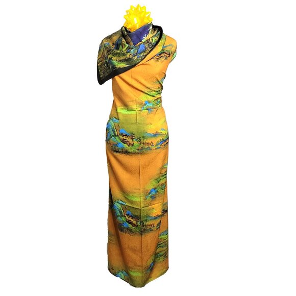 NWT Double-Sided Silk Scarf 27"x70" Long Rectangle Shawl Wrap 3315 - Picture 2 of 7